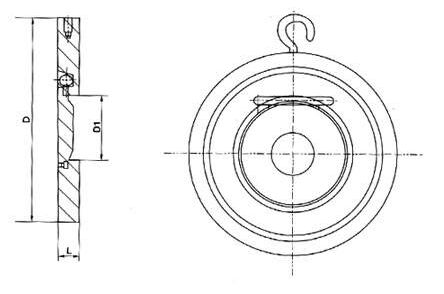 對夾圓片止回閥H74H結構圖